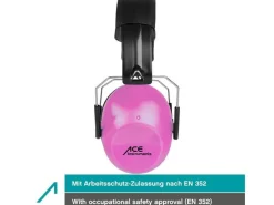 ACE Gehörschutz ACE SHH EN 352-1 Zertifiziert, -26dB, Pink