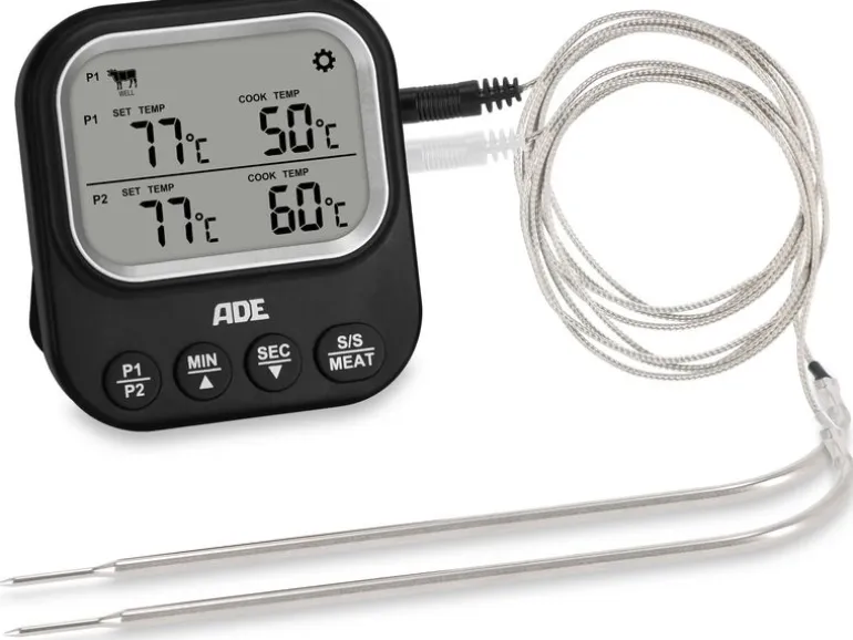 ADE Digitales Braten- und Ofenthermometer Schwarz