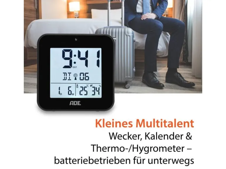 ADE Funkwecker mit Nachtlichtsensor