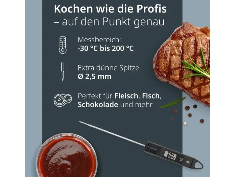 ADE Küchenthermometer digital Schwarz