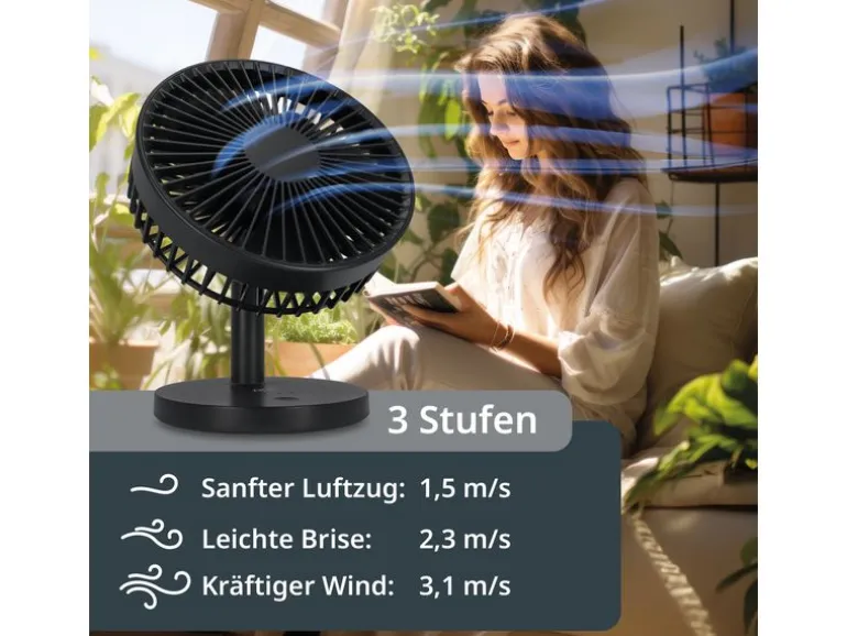 ADE Tischventilator kabellos Anthrazit
