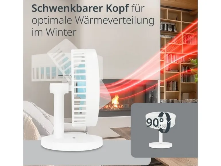 ADE Tischventilator kabellos Weiss
