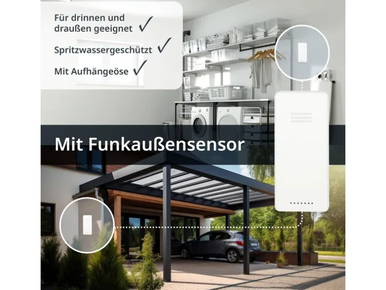 ADE Wetterstation mit Funk-Aussensensor Schwarz
