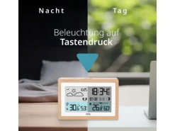 ADE Wetterstation mit Funk-Aussensensor Holz-Weiss