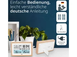 ADE Wetterstation mit Funk-Aussensensor Holz-Weiss