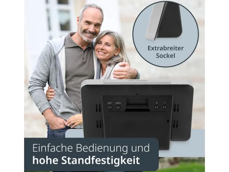 ADE Wetterstation mit Funk-Aussensensor mit DCF-Funkuhr, Schwarz