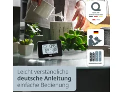 ADE Wetterstation mit Funk-Aussensensor mit DCF-Funkuhr, Schwarz