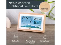 ADE Wetterstation mit Funk-Aussensensor Holz-weiss