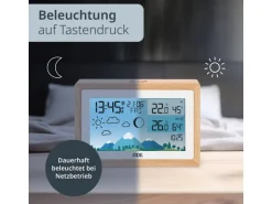 ADE Wetterstation mit Funk-Aussensensor Holz-weiss