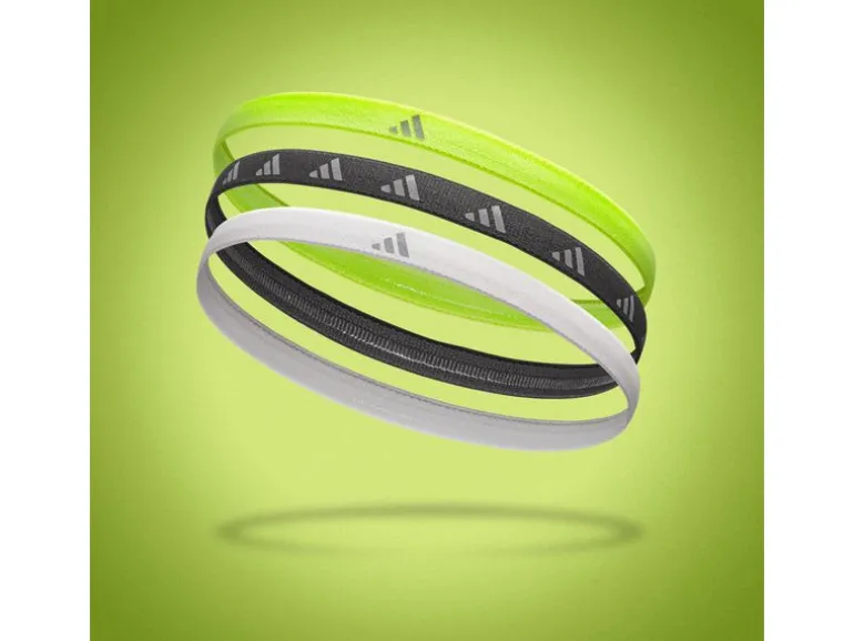 adidas Hairbands Lucid Lemon, Schwarz, Silber