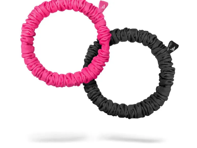 adidas Hair Scrunchies Schwarz und Lucid Pink