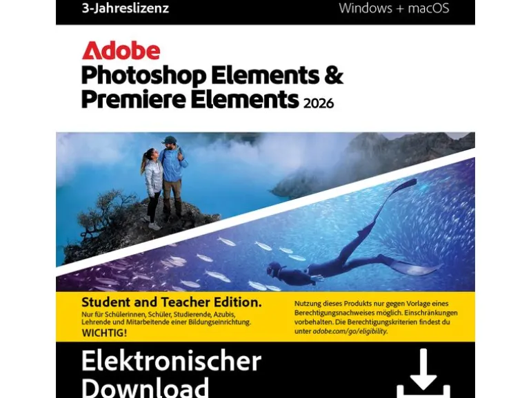 Adobe PHSP & PREM Elements 2026 STE ESD, 3 Jahre, WIN & MAC, ML