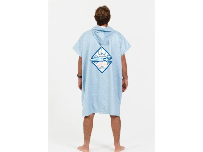 AfterEssentials INLINE SERIES PONCHO One Size, Weiss/Hellblau