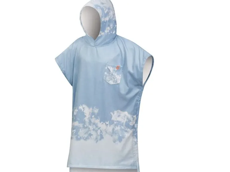 AfterEssentials INLINE SERIES PONCHO One Size, Weiss/Hellblau