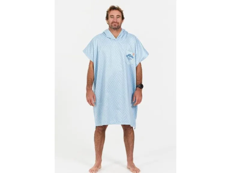 AfterEssentials INLINE SERIES PONCHO One Size, Weiss/Hellblau