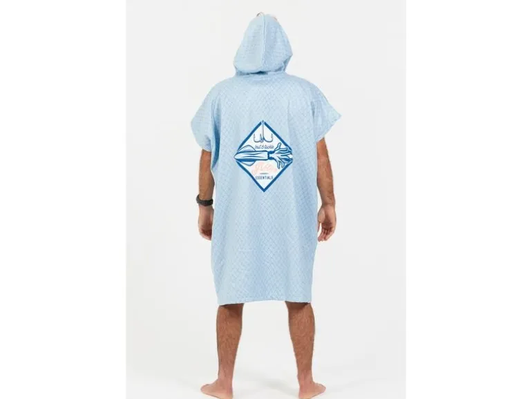 AfterEssentials INLINE SERIES PONCHO One Size, Weiss/Hellblau