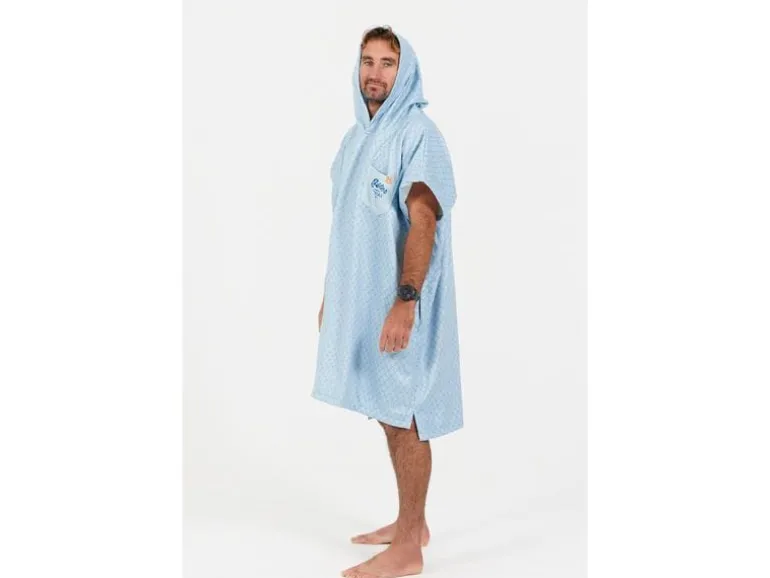 AfterEssentials INLINE SERIES PONCHO One Size, Weiss/Hellblau