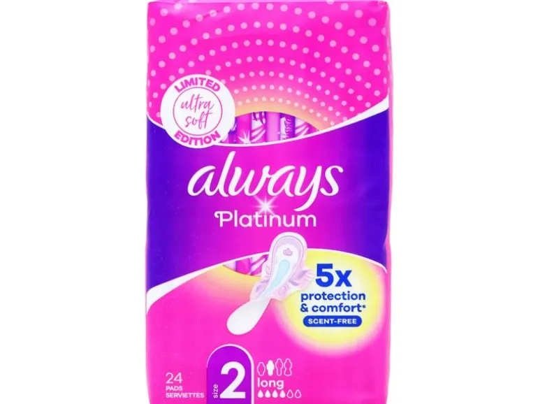 Always Binde mit Flügeln Platinum Long 24 Stück