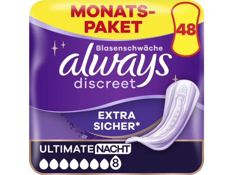 Always Inkontinenz Einlagen Discreet Ultimate Night 48 Stück