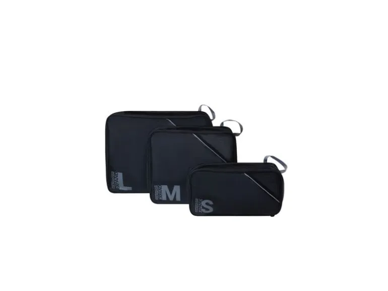 American Tourister Packing Cubes S/M/L aus recyceltem PET Schwarz Grau