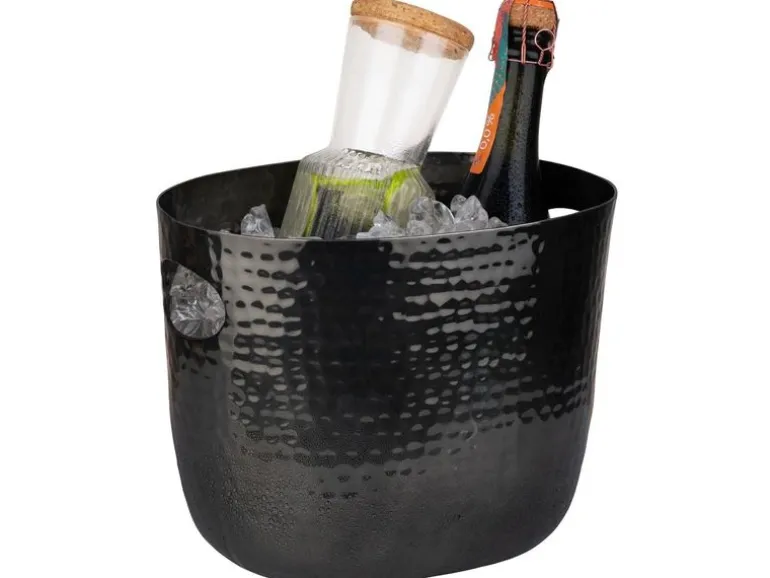 APS APS Wein Sektkühler Large 3.9 Liter, Schwarz