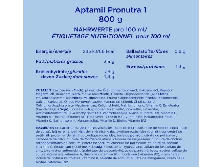 Aptamil Anfangsmilch Pronutra 1, 800 g