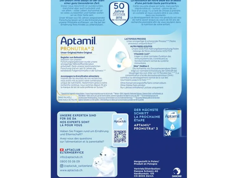 Aptamil Folgemilch Pronutra 2, 6x 600 g