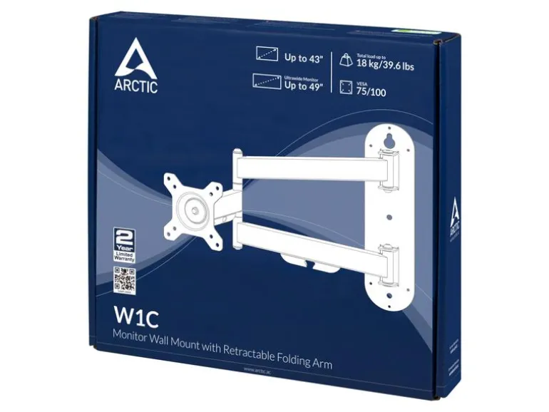 Arctic Cooling Wandhalter W1C bis 18 kg – Schwarz