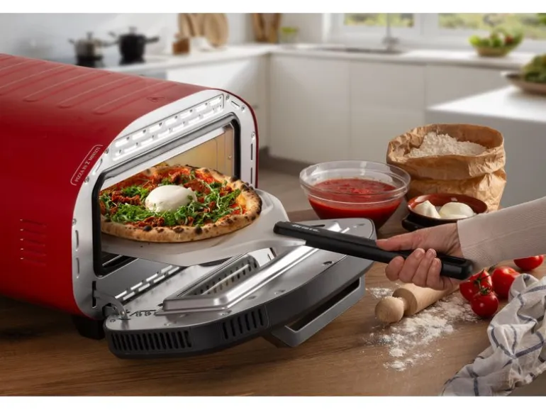 Ariete Pizzaofen ARI-3901 Elektrischer Pizzaofen Schamottstein Rot