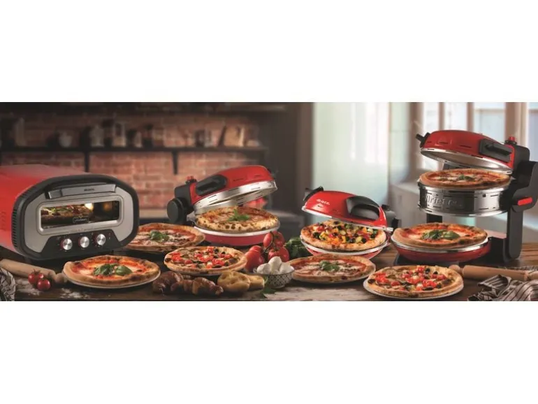 Ariete Pizzaofen ARI-3901 Elektrischer Pizzaofen Schamottstein Rot