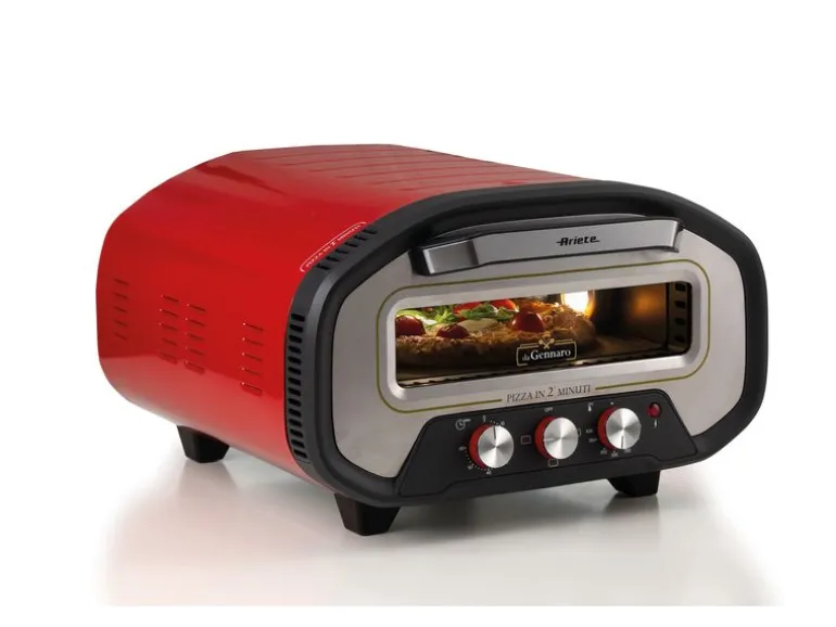 Ariete Pizzaofen ARI-3901 Elektrischer Pizzaofen Schamottstein Rot