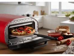 Ariete Pizzaofen ARI-3901 Elektrischer Pizzaofen Schamottstein Rot