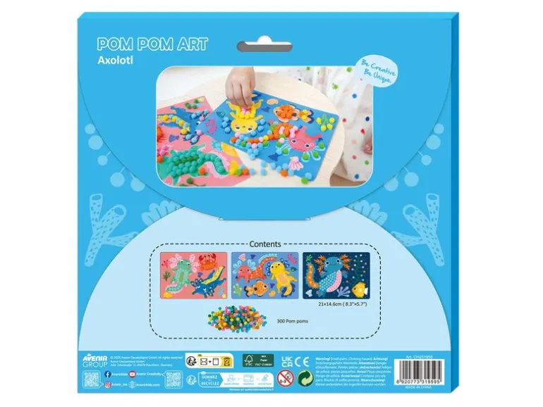 AVENIR Axolotl Kreativset Pompon-Kunst Axolotl