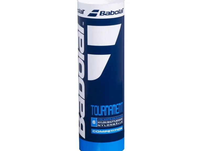 Babolat Badminton Shuttlecocks 6 Stück, Dose, Medium, Weiss