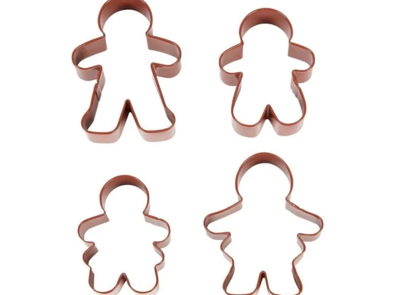 BackshopSchweiz Ausstechformen Lebkuchen Familie Set Edelstahl, 4-teilig