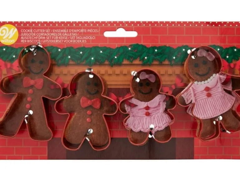 BackshopSchweiz Ausstechformen Lebkuchen Familie Set Edelstahl, 4-teilig