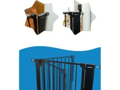Badabulle Treppenschutzgitter Safe & Pass Metall Schwarz 75-81.5 cm