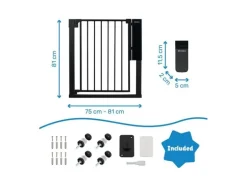 Badabulle Treppenschutzgitter Safe & Pass Metall Schwarz 75-81.5 cm