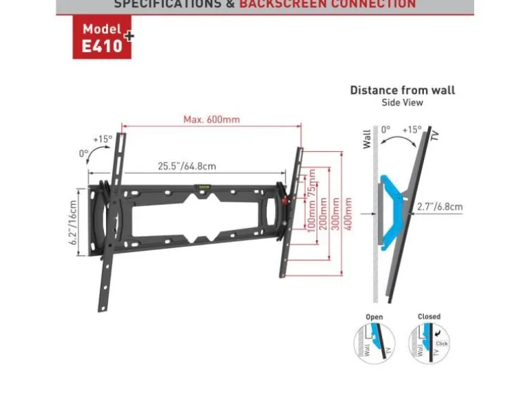 Barkan Wandhalterung WH E410+ Schwarz