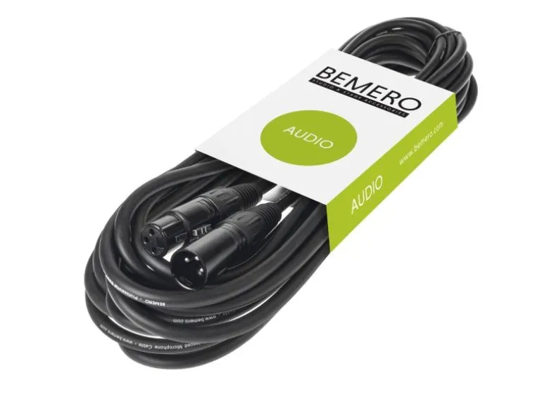 Bemero XLR-Kabel XLRf XLRm symmetrisch 10 m, Schwarz