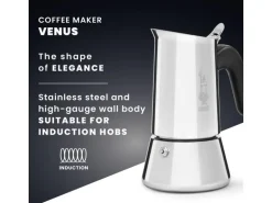 Bialetti Espressokocher Venus 4 Tassen, Silber
