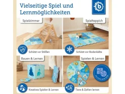 bieco Puzzlematte Tiere Blau, 18-teilig