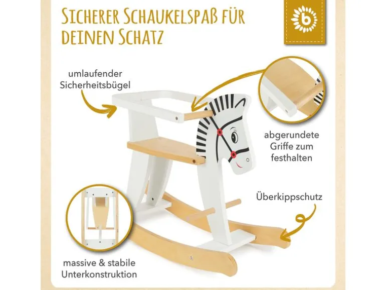 bieco Schaukelpferd aus Holz Weiss