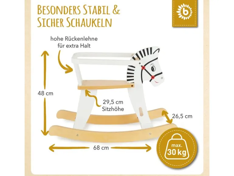 bieco Schaukelpferd aus Holz Weiss