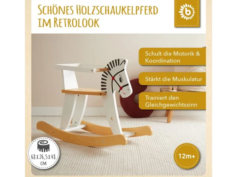 bieco Schaukelpferd aus Holz Weiss
