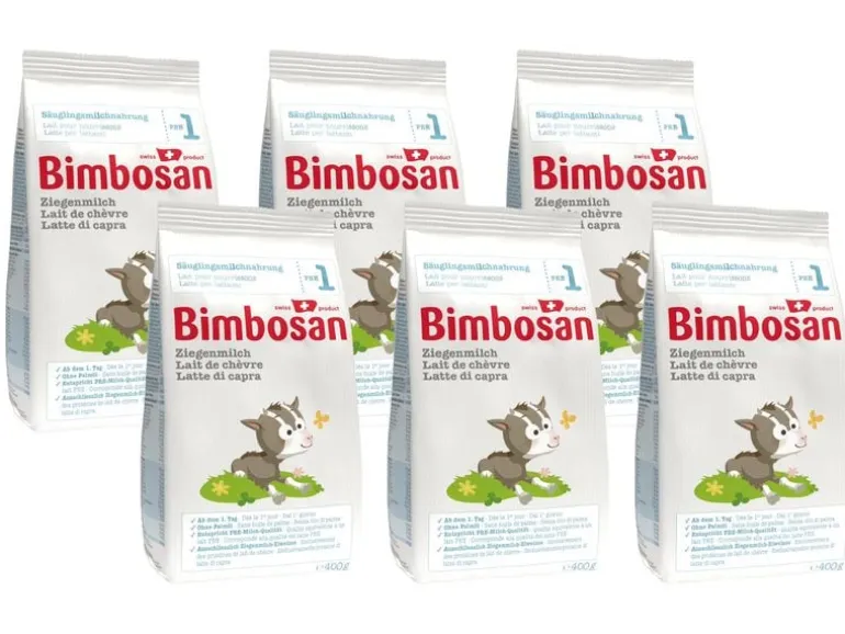 Bimbosan Anfangsmilch Premium Ziegenmilch 1, Auffüllpack 6 x 400g