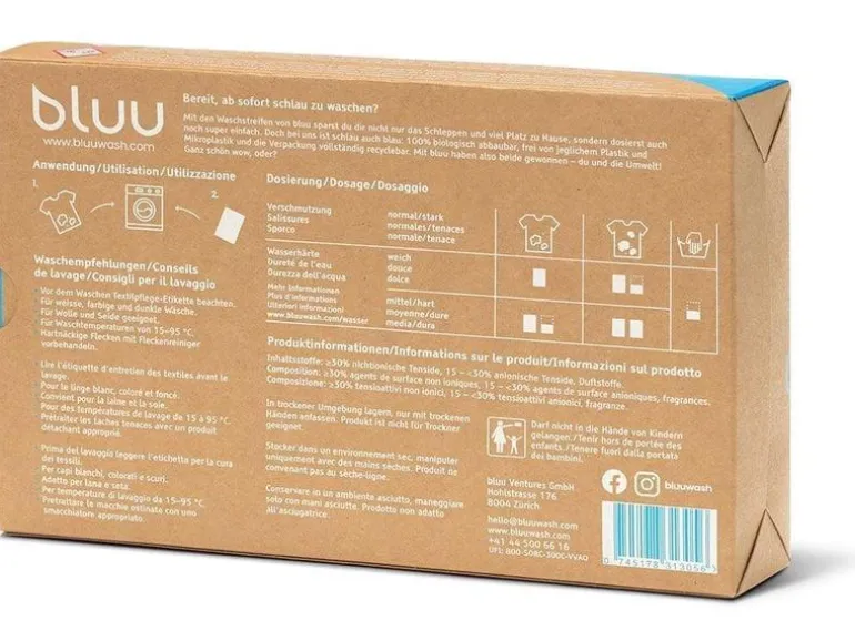 bluu Universal Waschmittelstreifen Alpenfrische 180 Stück