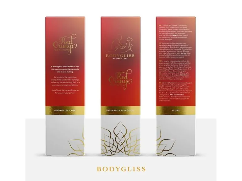 Bodygliss Massageöl und Gleitmittel Blutorange, 150 ml