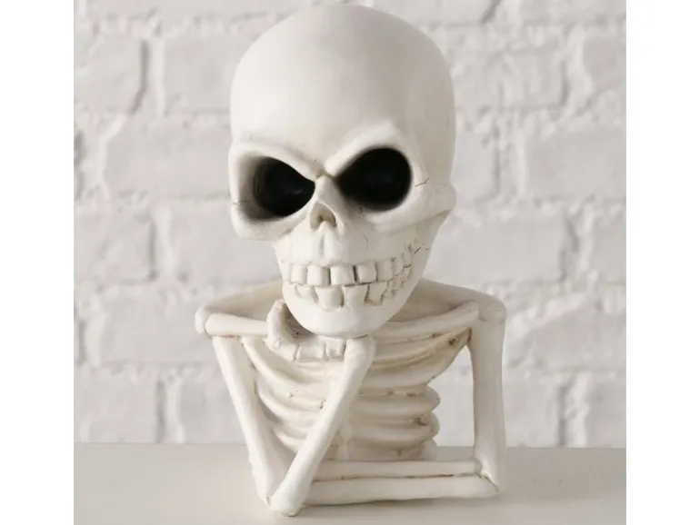Boltze Aufsteller Skull 17 cm, Weiss