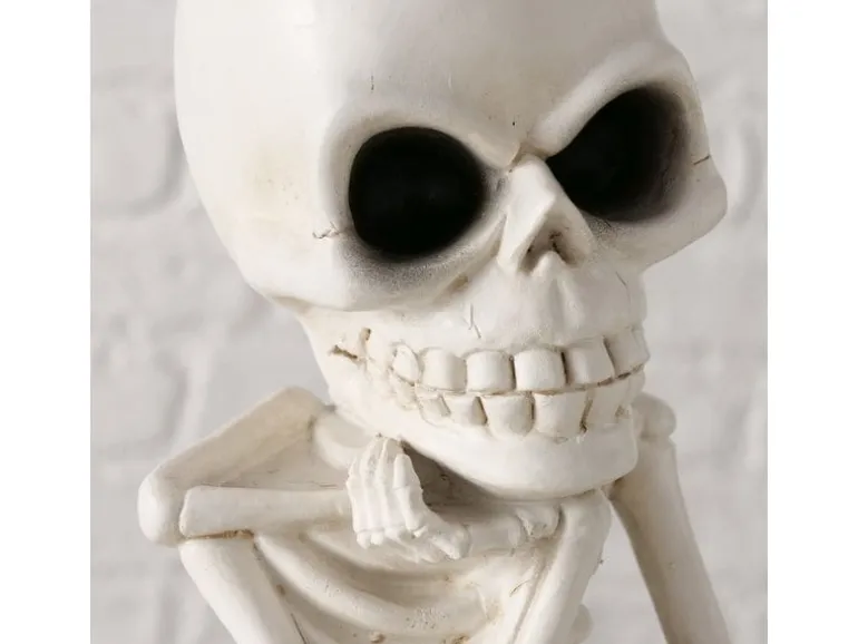 Boltze Aufsteller Skull 17 cm, Weiss